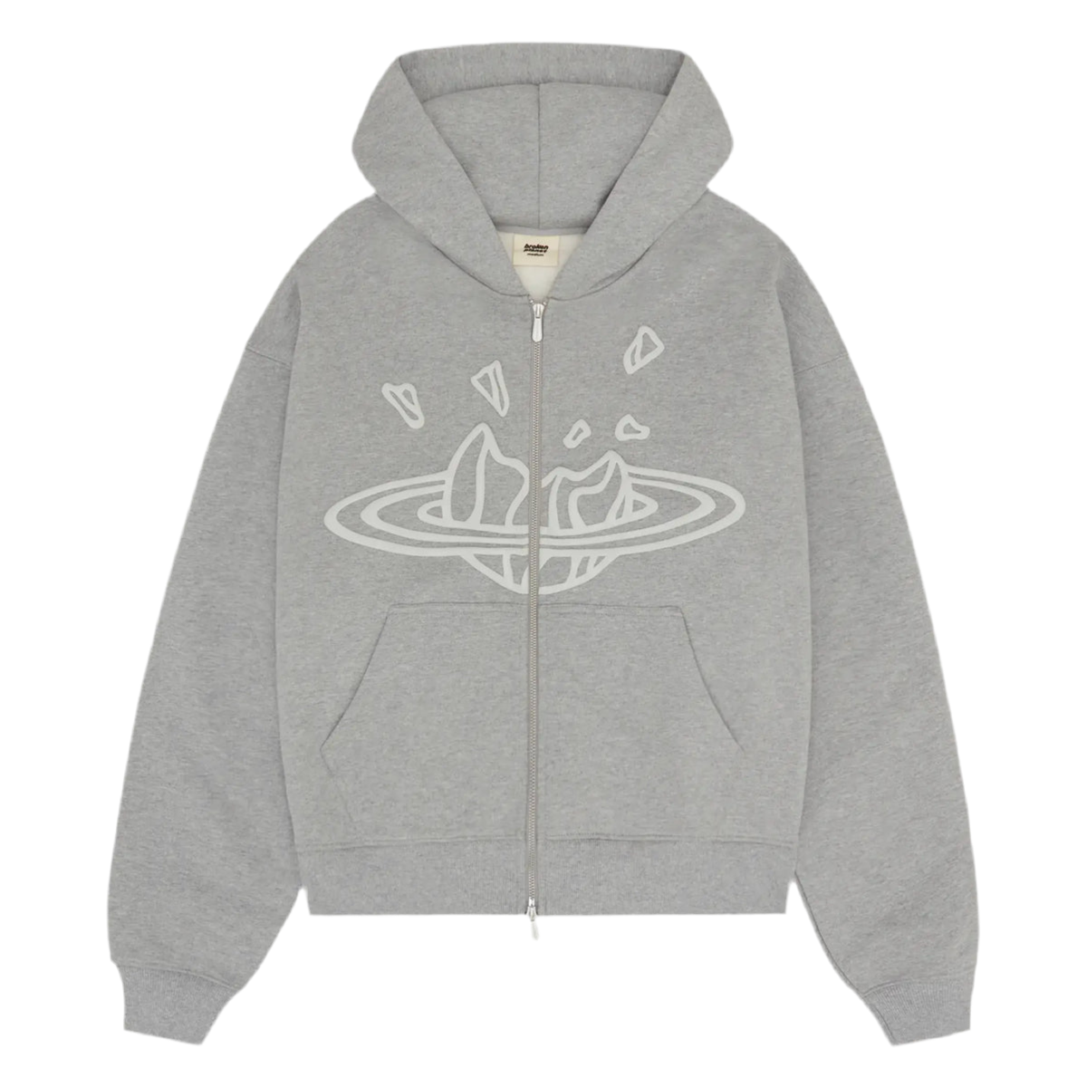 Broken Planet Market Heather Grey Zip-Up Hoodie