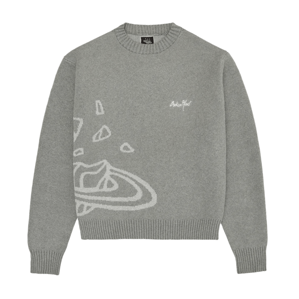 Broken Planet Market Heather Grey Planet Knit Sweatshirt