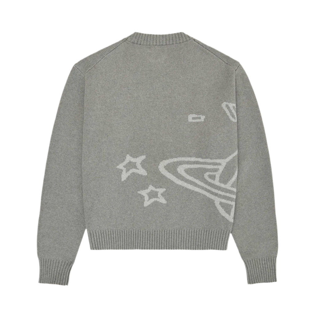 Broken Planet Market Heather Grey Planet Knit Sweatshirt