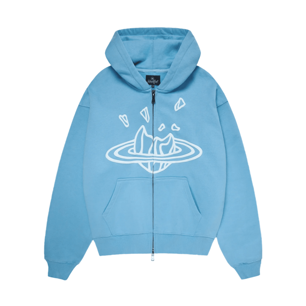 Broken Planet Market Outer Space Light Blue Zip-Up Hoodie