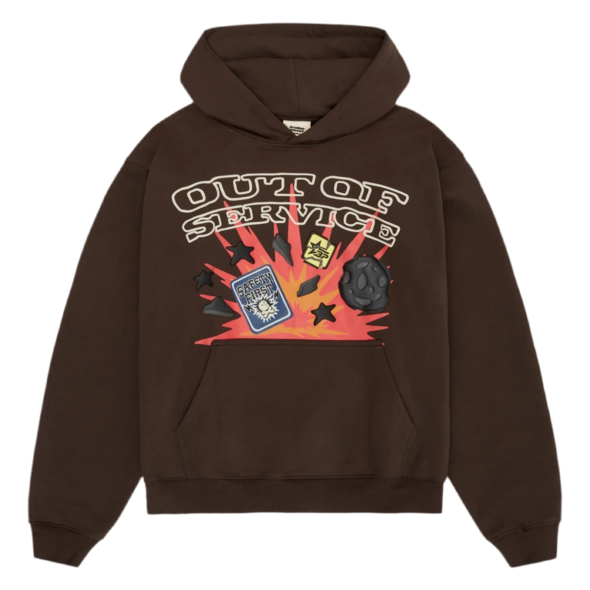 Broken Planet Market 'Out Of Service' Mocha Brown Hoodie