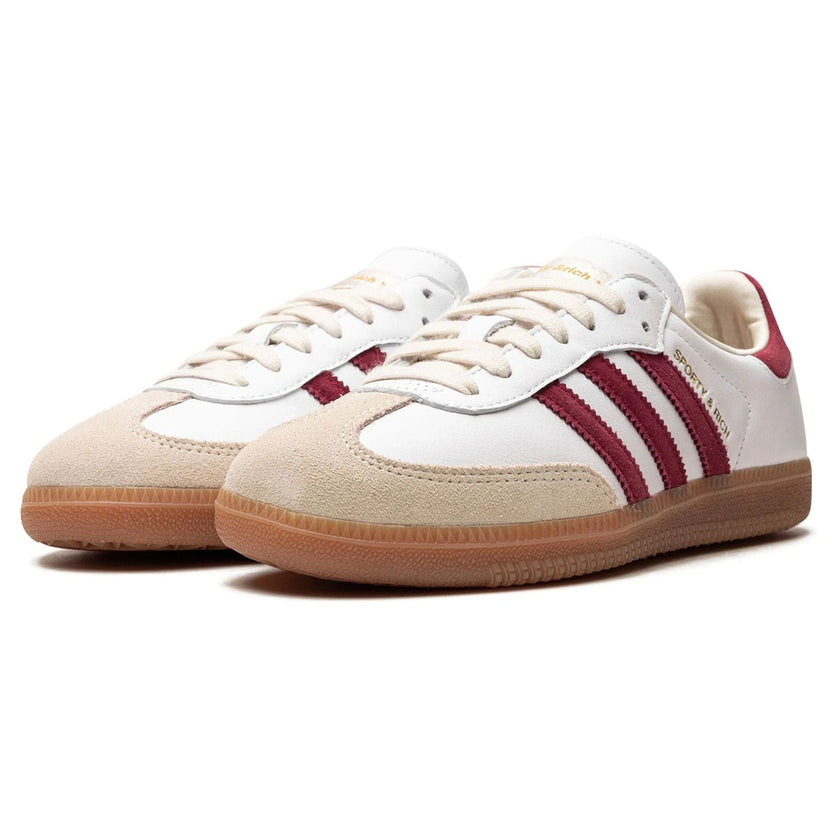 Adidas Samba OG x Sporty & Rich White Burgundy